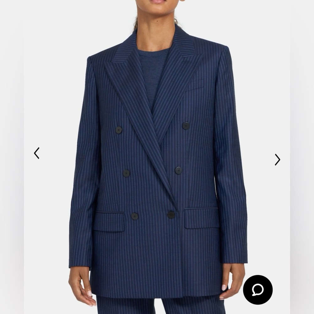 THEORY Doublebreasted Jacket & Crop Pant Wool Suit Sz 4 will sell separately
